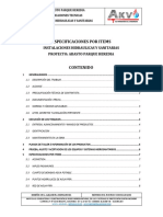 Especificaciones Por Items: Instalaciones Hidraulicas Y Sanitarias Proyecto: Abasto Parque Heredia