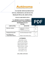 Facultad de Ciencias Humanas: Escuela Profesional de Psicología