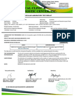 Molecular Laboratory Test Result: de Loreto, San Isidro, City of Parañaque, NCR, Fourth District (Not A Province)