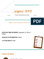 Surgery: ENT: Case Presentation