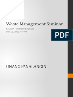 Waste Management Seminar: KADIWA - District of Batangas Dec. 29, 2022 8:15 PM