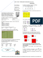 LISTA DE ATIVIDADES 6º ANO - Potenciação Radiciação