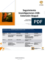 Seguimiento Investigaciones USB-Extensión Ibagué: Heiman Nupan Criollo Coordinador de Investigación