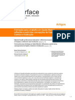 Artigos: Formação para o Trabalho em Saúde Mental: Reflexões A Partir Das Concepções de Sujeito, Coletivo e Instituição