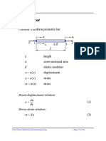 II. Bar Element: Consider A Uniform Prismatic Bar: U U A, E