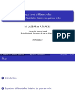 Equations Diérentielles: Équations Diérentielles Linéaires Du Premier Ordre