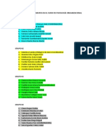 Relación de Grupos en El Curso de Psicología Organizacional