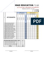 Unidad Educativa "Cabuyal": Actas Del Primer Quimestre