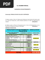 1er. Examen Parcial - Ingenieria de Mantenimeinto 2022-II-CALIZAYA ESPINOZA RONALD