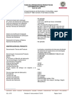 Certificado de Aprobación de Productos en Contaminación Lumínica E-011-01-1275