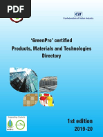 GreenPro Certified Products Materials and Technologies Directory