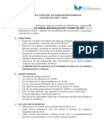 Bases Del Festival de Danzas Nacionales "Chumpi de Oro" 2022