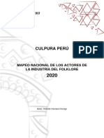 Ficha Tecnica Mapeo Nacional de Actores de La Industria Del Folklore 2020