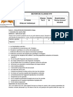 Discipline: Devoir de Classe N°Iv Classe Durée Examinateur Svteehb Épreuve Théorique Tle D 3h Patrice Armand Nguene