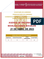 Agenda de Previsiones Del 21 de Abril 2023