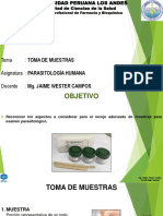 Tema: Toma de Muestras Asignatura: Parasitología Humana Docente: Mg. Jaime Wester Campos