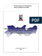 Projeto Pedagógico Do Curso de Graduação em Educação Física: Licenciatura Centro Acadêmico de Vitória