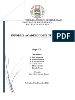 Informe Académico de Nefrología: Escuela Superior Politecnica de Chimborazo Facultad de Salud Pública Escuela de Medicina