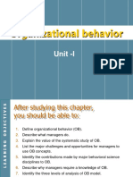 Organizational Behavior: Unit - I