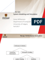 CPSC 531: System Modeling and Simulation: Carey Williamson Department of Computer Science University of Calgary Fall 2017