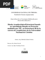 Diseño Arquitectónico Estructural Basado en Aprendizaje Basado en Proyectos Mediados Por TIC, en Estructuras IB de La Carrera de Arquitectura de La UNC