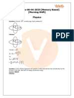 JEE-Mains-06-04-2023 (Memory Based) (Morning Shift) Physics: Question: Current