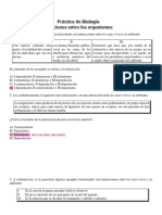 Práctica de Biología, Relaciones Entre Los Organismos