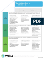 WIDA Writing Rubric GR 1 12