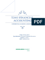 T2003 Financial Accounting: Name: Moumi Bera Specialization: Division D-Human Resources Roll No.: 45216 PRN: 22020141116