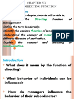 Chapter Objectives: Directing Theories Motivation Communication