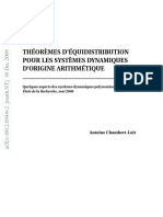 Théorèmes D'Équidistribution Pour Les Systèmes Dynamiques D'Origine Arithmétique