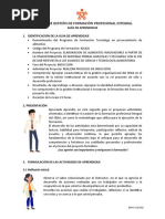 Proceso de Gestión de Formación Profesional Integral: Guía de Aprendizaje 1. Identificación de La Guia de Aprendizaje