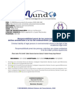 Responsabilidad Penal de Las Personas Jurídicas en Los Delitos Ambientales A La Luz Del Ordenamiento Jurídico Ecuatoriano