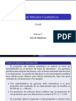 Taller de Métodos Cuatitativos: Test de Hipótesis