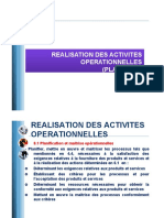 Realisation Des Activites Operationnelles (PLAN Et DO) : Chapitre 8