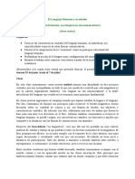 Objetivos: El Lenguaje Humano y Su Estudio La Doble Articulación. Las Lenguas No Son Nomenclaturas (Clase Cuatro)