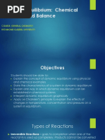 Chemical Equilibrium: Chemical Reactions and Balance: Course: General Chemistry Richmond Gabriel University
