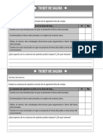 Ticket de Salida: La Columna de Opinión Escrita en La Clase de Hoy Sí No