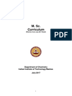 M. Sc. Curriculum: Department of Chemistry Indian Institute of Technology Madras July 2017