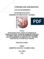 Universidad Privada San Juan Bautista: Proyecto Final