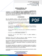 Resolución No. 001: Asamblea, Alcaldía, Concejo, Junta Administradora, Que Se Les