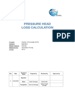 Circulation Pump - CP-4 - Pressure Head Loss Calculation