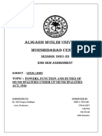 Powers, Function and Duties of Municipalities Under Up Municipalities Act, 1916