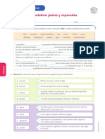 Las Palabras Juntas y Separadas: Ficha de Tarea