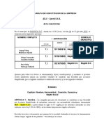 Acta O Minuta de Constitucion de La Empresa (DLS - Sport) S.A.S