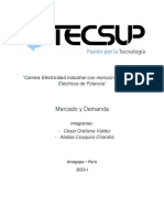 Mercado y Demanda: "Carrera Electricidad Industrial Con Mención en Sistemas Eléctricos de Potencia "