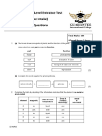 2023 IGCSE GIC O Level Entrance Test (May-June Intake) Science Questions