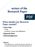 Structure of The Research Paper