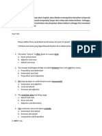 Post Test Introduction To Part of Speech