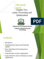 Cosc2072: Advanced Database Systems: Chapter Two: Query Processing and Optimization